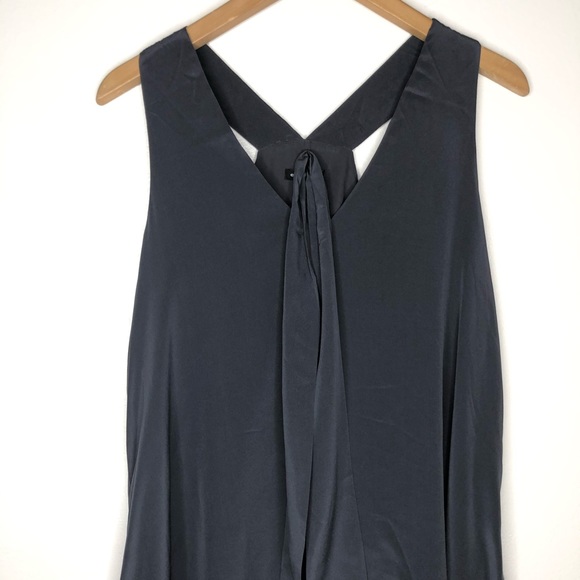 Club Monaco Silk Charcoal Dress 4 Gray - Picture 3 of 7